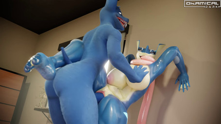 against_surface against_wall ahegao anthro anthro_on_anthro anthro_penetrated anthro_penetrating anthro_penetrating_anthro arm_support backward_arm_support ball_slap balls bedroom big_breasts big_penis blue_body blush breasts butt duo erection eye_roll fast_sex feet female female_penetrated fur genitals heavy_thrusting humanoid_genitalia long_tongue looking_pleasured male male/female male_penetrating male_penetrating_female nipples nude open_mouth penetration penile penile_penetration penis penis_in_vagina rough_sex sex slap smile sound_effects spread_legs spreading tail thick_thighs three-quarter_view thrusting tongue tongue_out vaginal vaginal_penetration vulva wide_hips okamical okamical_(modeler) nintendo pokemon gin_(twitchyanimation) mizuki_(okamical) amphibian bat frog generation_6_pokemon greninja mammal pokemon_(species) 16:9 3d_(artwork) 3d_animation animated digital_media_(artwork) hi_res loop short_playtime sound video widescreen