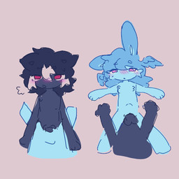 anthro anthro_on_anthro black_body black_fur black_hair blue_body blush blushing_at_viewer bodily_fluids breath duo female first_person_view fluffy fluffy_hair fur genitals hair head_wings looking_at_viewer male male/female panting penetrated_pov penetrating_pov penetration penis pink_eyes pinned receiving_pov red_eyes sex sweat sweatdrop tuft unusual_wing_placement vaginal vaginal_penetration white_tuft wings jellybugeater kamryn raymi felid feline humanoid lagomorph leporid mammal rabbit 1:1 hi_res sketch unfinished
