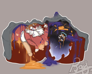 anthro bed big_breasts big_butt big_nipples big_penis black_nipples bodily_fluids breasts butt colored_cum cum cum_all_over duo furniture genital_fluids genitals glowing glowing_eyes gynomorph hair intersex intersex/intersex kiss_mark love_bed nipples orange_cum orange_eyes orange_hair orange_nipples penis purple_cum purple_hair sharp_teeth teeth thick_thighs under_blanket unusual_bodily_fluids unusual_cum unusual_genital_fluids wide_hips ragsty_towel asian_mythology east_asian_mythology japanese_mythology mythology embress_(rivetstheblue) rebecca_(rivetstheblue) aquatic bear demon fish giant_panda hybrid mammal oni shark yokai hi_res