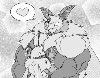 anthro biceps body_hair chest_hair duo eyewear face_on_chest glasses heart_symbol male muscular muscular_anthro muscular_male pec_grab pecs wings yongdasom savon arthropod bee bumble_bee_(species) hymenopteran insect lepidopteran moth hi_res monochrome