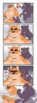 anthro anthro_on_anthro biped blush claws duo eyebrows eyes_closed fingers fur humor interspecies male male/male muscular muscular_anthro muscular_male open_mouth open_smile scar smile soap tail water x_scar takemoto_arashi otake ray_(takemoto_arashi) canid canine canis domestic_dog felid mammal pantherine 2024 absurd_res colored comic hi_res sequence signature