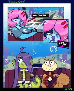 alternative_fashion anthro awkward buckteeth car cleavage_cutout clothed clothed_anthro clothed_female clothing cutout ear_fins eyelashes female female/female fin goth group hair hair_over_eye jacket lips long_hair markings mole_(marking) moody red_eyes resting_bitch_face sharp_teeth short_hair squirrel_tail teeth thick_lips topwear trio underwater vehicle water somescrub nickelodeon spongebob_squarepants annie_soapsuds eelie_applebottom sandy_cheeks anglerfish aquatic eastern_grey_squirrel eel fish grey_squirrel mammal rodent sciurid tree_squirrel absurd_res hi_res