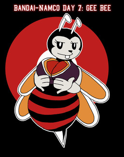 anthro breasts female holding_breast looking_at_viewer seductive solo spread_wings stinger wings metateen bandai_namco gee arthropod bee hymenopteran insect absurd_res hi_res