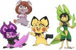 alternate_species blush female feral fur furrification group male membrane_(anatomy) membranous_wings simple_background smile unusual_elbows white_background wings yellow_body yellow_fur kimboltart my_hero_academia nintendo pokemon denki_kaminari hanta_sero kyoka_jiro ochaco_uraraka arthropod bat espurr generation_2_pokemon generation_5_pokemon generation_6_pokemon insect leavanny mammal noibat pichu pokemon_(species) digital_media_(artwork)