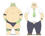 2023 anthro belly big_belly bottomwear bulge clothing eyewear ginsingoo1 glasses hi_res kemono male mammal mask moobs navel necktie nipples overweight overweight_male pants shirt simple_background solo suid suina sus_(pig) topwear underwear wild_boar wrestler