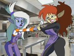 argument clothed clothing duo female hair kitchen orange_hair stock_image white_hair wyerframez sega sonic_the_hedgehog_(series) sonic_underground tamers12345's_sonic_underground flora_(sonic_underground) mindy_latour canid fairy mammal 4:3 redraw