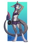 2018 4:5 absurd_res anthro athletic_wear big_tail bodily_fluids bottomwear bra braided_hair broken_heart bulge claws clothing digital_media_(artwork) dumbbell exercise eyebrows felid fur green_eyes gynomorph hair half-closed_eyes hi_res hybrid intersex mammal narrowed_eyes navel pink_nose shorts solo sports_bra stripes sweat tail toe_claws tyroo underwear vrerki weights workout