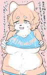 5:8 :o absurd_res anthro belly big_breasts blush blush_stickers bodily_fluids breasts canid canine canis circle_eyebrows clothed clothing clothing_lift dialogue domestic_dog dressing dressing_up ears_up eyebrows fat_jiggle female fupa fur hanging_breasts hi_res japanese_text jiggling kawaiishinitai mammal mostly_nude multicolored_body multicolored_fur muttering neck_tuft nikushiba-chan nipples nude open_mouth overweight overweight_female panties pubes scratching_head shiba_inu shocked skimpy slightly_chubby slightly_chubby_female solo spitz sweat sweatdrop talking_to_self text thick_thighs tight_clothing translated tuft two_tone_body two_tone_fur under_boob underwear