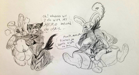 ambiguous_gender animal_dildo animal_sex_toy annoyed anthro bikini breath clothing dildo duo equine_dildo inflatable male male/male playful pool_toy pool_toy_handle sex_toy smug strapon swimwear two-piece_swimsuit mr._business_(_artist_) nintendo star_fox peppy_hare sphecophaga_sirene_(mr._business) alien animate_inanimate lagomorph leporid living_inflatable mammal rabbit absurd_res hi_res traditional_media_(artwork)