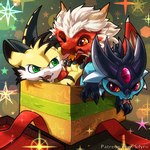 blep blue_body blue_scales box caspian chibi container feral fur group holidays scales tongue tongue_out trio white_body white_fur yellow_body yellow_fur blitzdrachin conditional_dnp christmas mythology alastor_(featheredpredator) dragon mythological_creature mythological_scalie scalie spitfire_(disambiguation) 1:1 2022