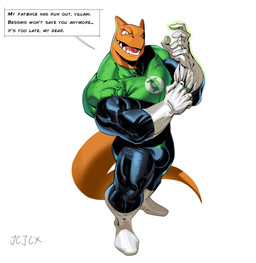 anthro bulge clothed clothed_anthro clothed_male clothing dialogue eye_scar facial_scar gloves handwear looking_at_viewer male muscular muscular_anthro muscular_male orange_body scar simple_background solo speech_bubble tail text white_background white_clothing white_gloves white_handwear yellow_eyes cxcxxcxxxx green_lantern_(series) nintendo pokemon charkonian_graotl_ard charizard generation_1_pokemon pokemon_(species) 2026 absurd_res english_text hi_res