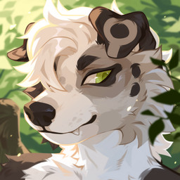 ambiguous_gender anthro black_nose blurred_background cheek_tuft facial_tuft fangs floppy_ears fur glistening glistening_eyes green_eyes grey_body grey_fur hair mouth_closed neck_tuft nude short_hair solo teeth tuft white_body white_fur white_hair corzh77 canid canine mammal 1:1 bust_portrait hi_res portrait