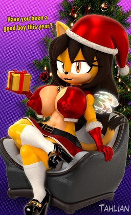 anthro big_breasts breasts cleavage clothed clothing erect_nipples female holidays huge_breasts looking_at_viewer navel nipple_outline nipples solo text tahlian christmas sega sonic_the_fighters sonic_the_hedgehog_(series) honey_the_cat domestic_cat felid feline felis mammal 3d_(artwork) absurd_res digital_media_(artwork) english_text hi_res