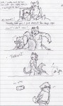 anthro bed dialogue duo erection furniture genitals hair humor male male/male notebook nude penis pillow sex text canisfidelis okami_wolf vrock canid canine canis felid mammal pantherine tiger wolf comic english_text graphite_(artwork) monochrome traditional_media_(artwork)