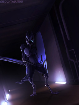 anthro damaged female horror_(theme) machine missing_arm missing_eye notched_wings solo tail wings conditional_dnp shido-tara mythology fan_character android dragon mythological_creature mythological_scalie robot scalie 3:4 absurd_res hi_res
