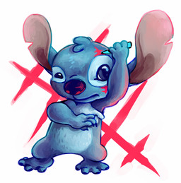 4_fingers 4_toes blue_body blue_eyes blue_fur blue_hair blue_nose broken_glass claws eye_scar facial_scar feet fingers fur glass hair head_tuft long_ears male notched_ear scar self-harm semi-anthro simple_background solo standing toe_claws toes tuft white_background tabashi disney lilo_and_stitch stitch_(lilo_and_stitch) alien experiment_(lilo_and_stitch) 2020 hi_res male_(lore)