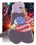 american_flag anthro beak belly big_belly big_breasts bodypaint breasts curvy_figure deep_navel detailed_background eyelashes feathers female fireworks front_view grey_body grey_feathers hands_behind_back holidays huge_thighs looking_at_viewer love_handles multicolored_body multicolored_feathers navel nipples non-mammal_breasts nude overweight overweight_anthro overweight_female painted_belly painted_breasts solo tail tail_feathers thick_thighs united_states_of_america voluptuous white_body white_feathers wide_hips yellow_beak yellow_eyes garuda_six 4th_of_july miss_america_(garuda_six) accipitrid accipitriform avian bald_eagle bird eagle sea_eagle 2018 dated digital_media_(artwork) hi_res portrait shaded signature three-quarter_portrait