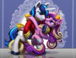 clothing duo female feral horn male male/female wings harwick friendship_is_magic hasbro my_little_pony mythology princess_cadance_(mlp) shining_armor_(mlp) equid equine mammal mythological_creature mythological_equine unicorn winged_unicorn hi_res