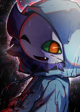 ;d anthro clothing green_sclera hood hoodie looking_at_viewer one_eye_closed raining smile smiling_at_viewer solo topwear whiskers nikudantou neko_no_teach-kun oyasaioni9 smith_(neko_no_teach-kun) felid lion mammal pantherine hi_res