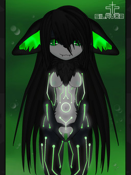 anthro black_body black_fur black_hair breasts clitoris female fur genitals green_eyes hair heart_eyes heart_symbol navel nipples smile solo vulva white_body white_fur silavos made_in_abyss fan_character domestic_cat felid feline felis mammal narehate 3:4 archived_source hi_res
