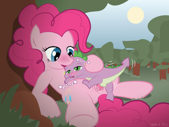 adult_on_young age_difference anthro anus balls blue_eyes blush bodily_fluids detailed_background dominant dominant_young duo erection female female_penetrated feral feral_penetrated forest from_front_position fur genital_fluids genitals green_eyes hair interspecies larger_female larger_penetrated larger_sub lying male male/female male_penetrating male_penetrating_female missionary_position nature nude older_dom_younger_sub on_back outside penetration penile penile_penetration penis penis_in_vagina pink_body pink_fur pink_hair plant purple_body purple_scales scales semi-anthro sex size_difference sky smaller_male spade_tail submissive submissive_young sun tail tree vaginal vaginal_fluids vaginal_penetration vulva wood young young_anthro younger_dom_older_sub syoee_b friendship_is_magic hasbro my_little_pony mythology pinkie_pie_(mlp) spike_(mlp) dragon earth_pony equid equine horse mammal mythological_creature mythological_scalie pony scalie 2011 4:3 wallpaper