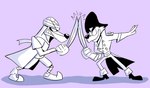 anthro biped black_nose clothed clothing duo eyebrows fight fully_clothed headgear headwear male melee_weapon pirate_hat purple_background religious_clothing religious_headwear shadow simple_background sword turban weapon dailykarnage disney ducktales ducktales_(2017) talespin don_karnage faris_djinn arabian_wolf canid canine canis mammal red_wolf wolf 2019 full-length_portrait monochrome portrait