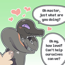 anal anal_penetration anthro balls blush butt dialogue disembodied_penis duo erection female female_focus female_penetrated genitals gradient_background heart_symbol human_on_anthro interspecies looking_back male male/female male_penetrating male_penetrating_female master nude ownership penetration penis pokephilia sex simple_background small_butt solo_focus speech_bubble teasing text vulva itsunknownanon nintendo pokemon generation_7_pokemon human mammal pokemon_(species) salandit 1:1 2016 english_text hi_res