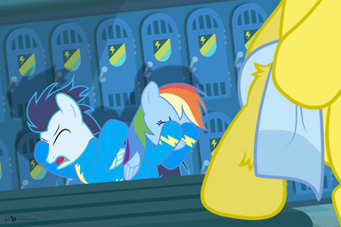 blue_body blue_feathers clothing feathered_wings feathers female feral group humor locker locker_room male skinsuit tight_clothing towel wings dm29 friendship_is_magic hasbro my_little_pony mythology rainbow_dash_(mlp) soarin_(mlp) spitfire_(mlp) wonderbolts_(mlp) equid equine horse mammal mythological_creature mythological_equine pegasus pony 2016 3:2
