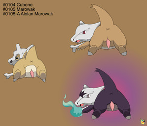 anus black_body blue_fire bone brown_body butt colored_fire feral fire genitals gradient_background group logo looking_at_viewer looking_back looking_back_at_viewer male male_feral penis red_eyes simple_background skull tapering_penis text trio x_anus pichu90 nintendo pokemon alolan_form alolan_marowak cubone generation_1_pokemon generation_7_pokemon marowak pokemon_(species) regional_form_(pokemon) artist_logo english_text hi_res