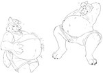 3_toes accessory active_wear after_vore anthro anthro_pred black_claws bloated bodily_fluids bottomwear chest_tuft claws clothing digestion digestion_noises facial_tuft feet footwear hand_on_belly head_tuft headband knee_tuft leg_tuft male navel obese obese_anthro obese_male one_eye_closed onomatopoeia oral_vore overweight overweight_anthro overweight_male post_vore_weight_gain rumbling_stomach shirt shoes shorts sleeveless sleeveless_shirt solo sound_effects spread_legs spreading sweat sweatdrop tail tank_top text toe_claws toes tongue tongue_out topwear tuft vore technocaster callaghan_(fanfair) canid canine canis fox mammal red_fox true_fox hi_res monochrome