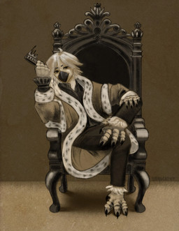 anthro chair clothing crown furniture headgear male prince robe royalty solo maybeanthro kenzo avian bird absurd_res hi_res
