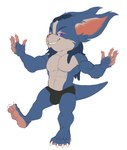 4_toes 5_fingers abs anthro barefoot belly biceps big_ears big_pecs blue_arms blue_body blue_ears blue_eyebrows blue_face blue_feet blue_fur blue_hands blue_legs blue_pseudo_hair blue_tail blue_toes bulge claws clothed clothed_anthro clothed_male clothing deltoids dreadlocks eyebrows feet fingers fluffy_ears fur grey_clothing grey_speedo grey_swimwear half-closed_eyes humanoid_hands male monotone_arms monotone_belly monotone_chest monotone_feet monotone_legs monotone_pseudo_hair monotone_tail multicolored_body multicolored_fur muscular muscular_anthro muscular_male narrowed_eyes navel pawpads pecs pink_fingers pink_inner_ear pink_pawpads plantigrade pseudo_hair purple_eyes quads simple_background solo speedo standing swimwear tail three-quarter_view toes topless topless_anthro topless_male two_tone_body two_tone_face two_tone_fur two_tone_inner_ear white_background white_belly white_body white_chest white_claws white_face white_fur white_inner_ear white_neck bristol wildstar fan_character nith_(uru) chua mammal 2021 absurd_res colored digital_drawing_(artwork) digital_media_(artwork) flat_colors full-length_portrait hi_res portrait