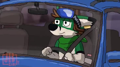 4_fingers anthro biped black_nose brown_hair clothed clothing dipstick_ears driving ear_markings ear_piercing eyewear fingers fur goggles green_body green_fur hair jacket kerchief male multicolored_ears neckerchief neckwear night piercing red_clothing seat_belt solo topwear vehicle white_body white_clothing white_fur jib_kodi_(artist) drakeposting jib_kodi_(character) canid canine canis domestic_dog fox husky hybrid mammal nordic_sled_dog spitz 2021 animated meme no_sound short_playtime video