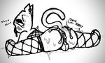 after_sex anthro balls bent_over bodily_fluids butt butt_focus clothing cum cum_drip cum_in_ass cum_inside cumshot dripping ear_piercing ejaculation femboy fishnet_clothing fishnet_legwear flexible genital_fluids genitals legwear lying male male/male piercing shaking shivering solo splits spread_legs spreading sweat tail tongue tongue_out abbeyrolls femtanyl token_(femtanyl) felid mammal graphite_(artwork) hi_res monochrome traditional_media_(artwork)