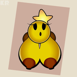 areola big_breasts breasts eyelashes female floating hanging_breasts huge_breasts hyper hyper_breasts nipples simple_background solo sound_effects yellow_body killrabs mario_and_luigi_(series) mario_bros nintendo starlow sphere_creature waddling_head 1:1 animated short_playtime sound webm