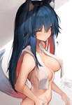 big_breasts blue_body blue_fur blue_hair blush breasts camera duo female female_focus female_humanoid fluffy_ears fur hair humanoid_focus inner_ear_fluff long_hair looking_at_viewer multicolored_body multicolored_fur multicolored_hair multicolored_tail nipple_outline nude red_body red_fur red_hair simple_background solo_focus tail text towel translucent translucent_hair tuft wet wet_body white_body white_fur yellow_eyes tabhead arknights hypergryph studio_montagne lappland_(arknights) texas_(arknights) animal_humanoid canid canid_humanoid canine canine_humanoid dog_humanoid humanoid mammal mammal_humanoid 2021 absurd_res digital_media_(artwork) hi_res japanese_text portrait three-quarter_portrait translated