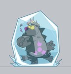 4_fingers anthro biped clothed clothing fingers frozen frozen_solid grey_body humanoid_hands ice male overweight overweight_male simple_background solo breeze_in_the_clouds sodo_(breeze_in_the_clouds) hyena mammal 2021 absurd_res hi_res