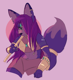 angry annoyed anthro bangs blue_body blue_fur clothed clothing ear_piercing ear_ring female fur hair jewelry krystal's_staff long_bangs long_hair looking_at_viewer navel navel_piercing piercing purple_hair regret ring_piercing simple_background solo staff weapon white_body white_fur iglioatelle nintendo star_fox krystal_(star_fox) kursed_(star_fox) canid canine fox mammal