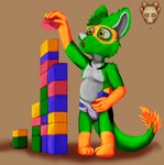 ageplay anthro building clean_diaper clothed clothing diaper infantilism male roleplay simple_background solo toy wearing_diaper young young_anthro theslimedragon canid canine fox mammal hi_res