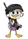 4_fingers altyn_helmet anthro armor backpack beak beverage bottomwear bulletproof_vest clothing dot_eyes energy_drink feathers female fingers grin gun headgear helmet kar98k kg-3 pose ranged_weapon rifle simple_background skirt smile sniper_rifle solo standing weapon white_background white_body white_feathers flowerpigeon73 disney ducktales ducktales_(2017) playerunknown's_battlegrounds red_bull spetsnaz webby_vanderquack anatid anseriform avian bird duck 2017 digital_media_(artwork)