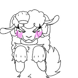 >w< anthro blush collar curly_hair female hair headpat horn scratching_ear solo standing tail tail_motion tailwag noe_meows bovid caprine mammal sheep animated animated_gif short_playtime trans_(lore) trans_woman_(lore)