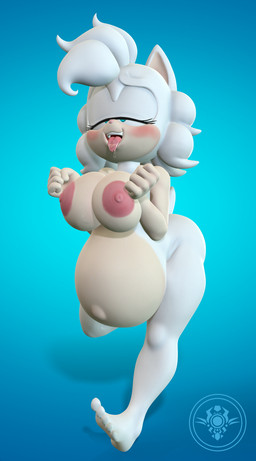 ahegao belly bodily_fluids breast_squeeze breasts drooling female fur gradient_background hair hand_on_breast holding_breast inflation looking_pleasured nipples nude saliva simple_background smile solo squeezing teal_eyes teeth tongue white_body white_fur chromakoros sophie_(argento) eulipotyphlan hedgehog mammal 2019 3d_(artwork) digital_media_(artwork)