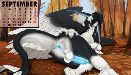 anus balls black_body black_fur blue_anus blue_penis brown_eyes butt calendar calendar_graphic calendar_pinup erection feral fingers fur genitals hair humanoid_genitalia looking_at_viewer male outside penis perineum presenting presenting_anus rear_view solo spread_anus spreading tail wings ishiru mythology dragon mythological_creature mythological_scalie scalie 2025 absurd_res digital_drawing_(artwork) digital_media_(artwork) hi_res