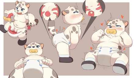 anal anal_penetration anthro anus balls belly big_belly bodily_fluids butt clothed clothing diaper foreskin fur genitals humanoid_genitalia humanoid_penis kemono male navel object_in_mouth pacifier pacifier_in_mouth penetration penis saliva shota solo wearing_diaper white_body white_fur young young_anthro young_male moki_(artist) animate_inanimate domestic_cat felid feline felis living_clothing mammal hi_res