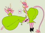 2023 ambiguous_gender anthro ass_up big_butt boon_(vimhomeless) bottomwear butt clothing equid equine footwear hair hands_behind_head heart_symbol hi_res high_heels horn lidded_eyes looking_at_viewer mammal midriff mythological_creature mythological_equine mythology one_eye_closed pants pink_body pink_hair presenting presenting_hindquarters simple_background solo speech_bubble thick_thighs tight_clothing topwear tube_top unicorn vimhomeless white_background wide_hips yellow_eyes