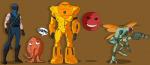 armor blue_body blue_fur fur green_body green_skin gun headgear helmet machine orange_body orange_fur ranged_weapon red_body red_eyes red_skin smile trunk weapon wings yellow_body yellow_skin deimos-remus atari berzerk_(video_game) narc_(1988) q-bert yars'_revenge evil_otto max_force alien arthropod human mammal robot waddling_head yar_(yars'_revenge) absurd_res hi_res