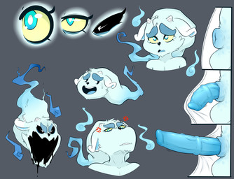 angry animal_genitalia animal_penis anthro balls big_penis black_nose blue_eyes bodily_fluids clothing crying erection fur genitals horn male open_mouth penis sheath simple_background solo tears teeth tongue white_body white_fur xingscourge kai_the_cervine_ghost deer ghost mammal spirit hi_res