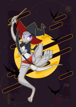 anthro clothed clothing female hat headgear headwear looking_at_viewer magic_user panties red_clothing red_panties red_underwear solo underwear witch witch_hat ratcha robin_(pink) kobold scalie 2019 absurd_res digital_media_(artwork) hi_res