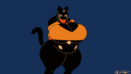 anthro belly belly_expansion big_belly big_breasts big_butt black_body black_ears black_eyes black_hair black_tail breasts butt clothing expansion female hair hand_on_breast hand_on_hip hand_on_own_breast hand_on_own_hip huge_belly huge_breasts huge_butt huge_thighs hyper hyper_belly hyper_breasts hyper_pregnancy looking_at_belly looking_at_own_belly looking_at_viewer looking_down looking_down_at_self lying navel on_front orange_clothing orange_sweater orange_topwear outie_navel overweight overweight_anthro overweight_female pregnant pregnant_anthro pregnant_female rapid_pregnancy simple_background sitting solo standing sweater swelling tail tan_sclera thick_thighs three-quarter_view topwear transparent_background yiff_fantasy akai_(clipsend) felid feline mammal 2026 2d_animation alpha_channel animated colored digital_media_(artwork) flat_colors no_sound signature