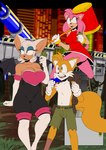 age_difference anthro bat_wings big_breasts big_ears bottomwear breasts clothing female group hammer male male/female membrane_(anatomy) membranous_wings older_female pants tools trio wings younger_male cthulhu666 sega sonic_the_hedgehog_(series) amy_rose miles_prower rouge_the_bat bat canid canine eulipotyphlan fox hedgehog mammal hi_res